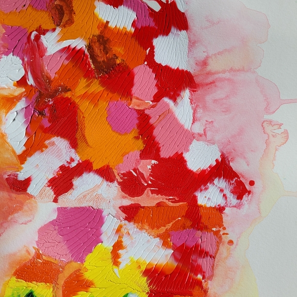 Original Abstract Acrylic Painting on Fine Art Paper, 11x14 - Picture 5 of 8